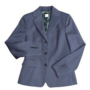 J. Crew Women’s Size P2 Gray Wool Classic Single Breasted Blazer Jacket